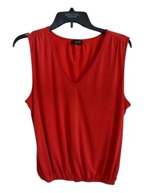 Crosby V-Neck Elastic Hem Sleeveless Blouse Size M
